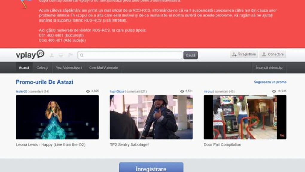 Clienţii RCS & RDS nu mai pot accesa site-ul VPLAY. Ce spune compania