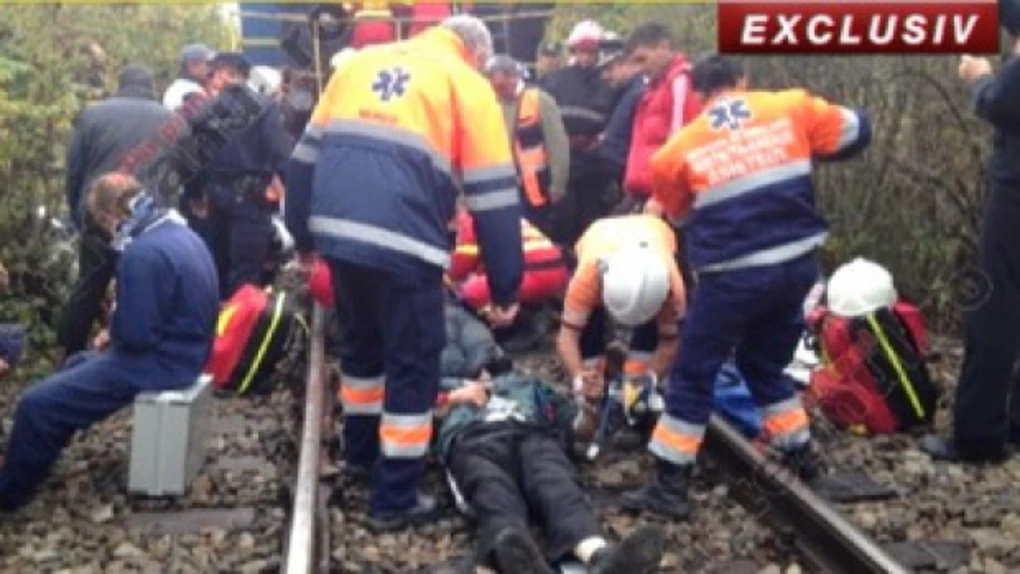 Accident feroviar grav în Bistriţa-Năsăud. 14 oameni au fost răniţi