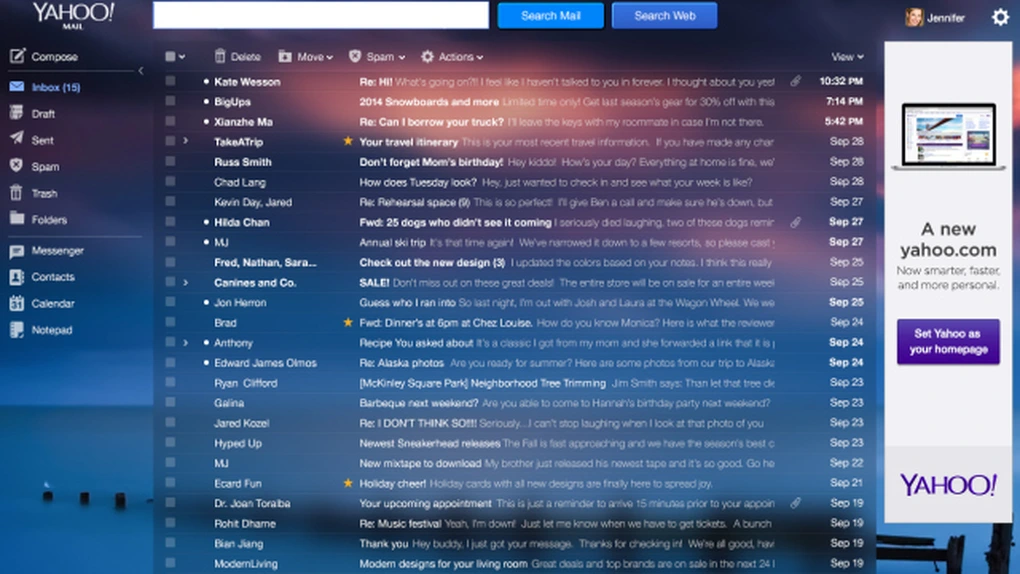 Yahoo Mail are un nou design. Vezi aici cum arată