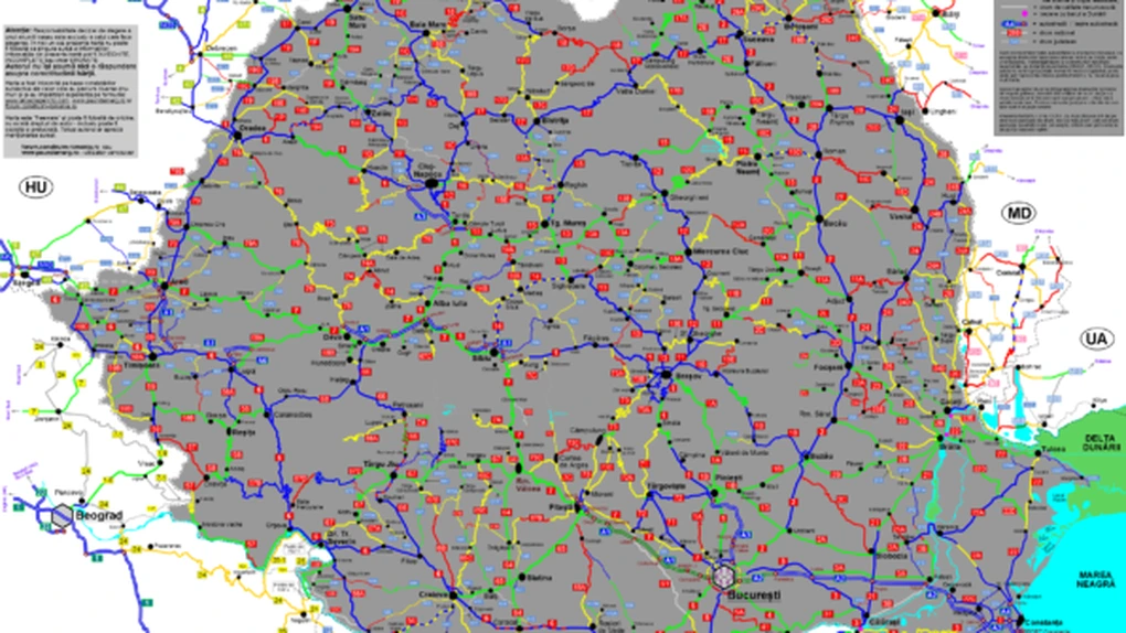 Harta calităţii drumurilor din România