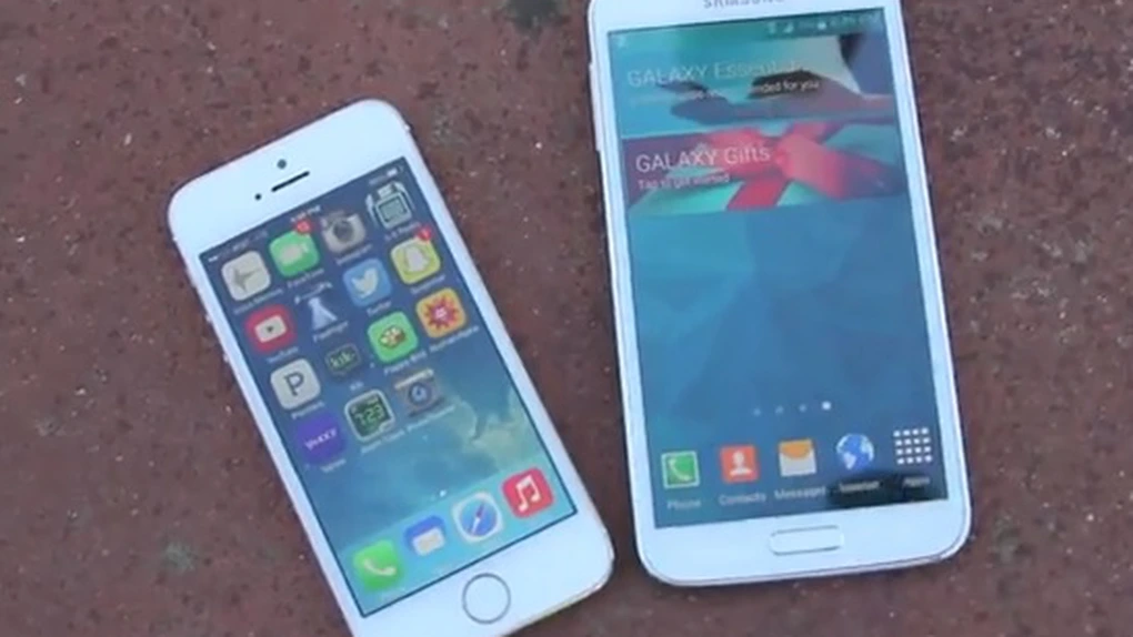 Primul test de rezistenţă Galaxy S5 VS iPhone 5S VIDEO
