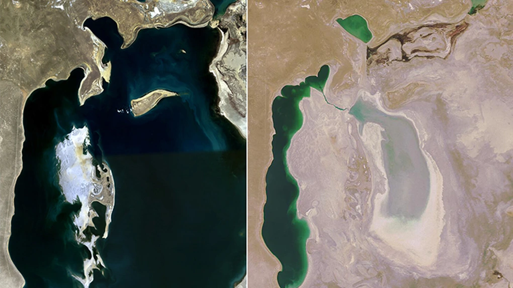 Foto NASA ŞOCANT: Marea Aral a secat în urma unui proiect de irigaţii sovietic - GALERIE FOTO