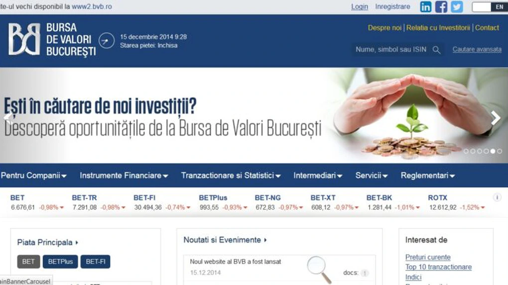 Bursa şi-a schimbat site-ul. Care sunt diferenţele