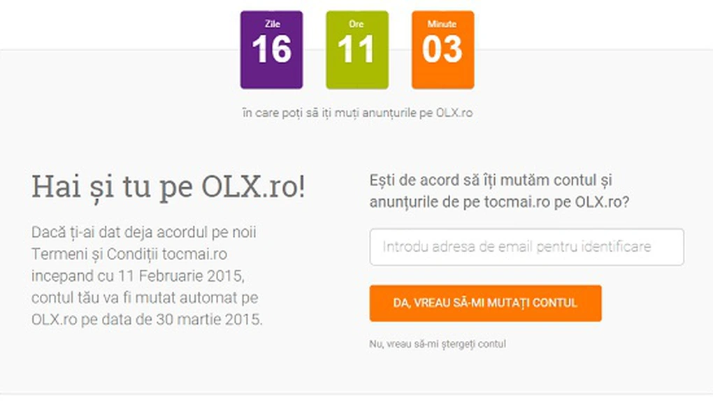 Tocmai.ro se închide în aprilie, anunţurile se mută pe Olx.ro
