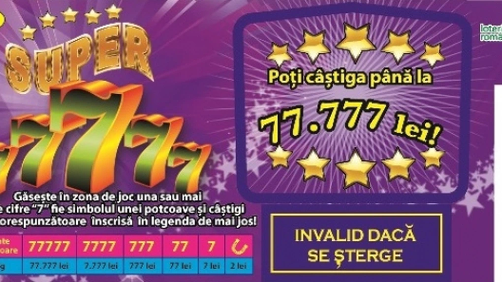 Valoarea câştigurilor acordate de Loteria Română a depăşit 75 de milioane de euro, în primele patru luni din 2018