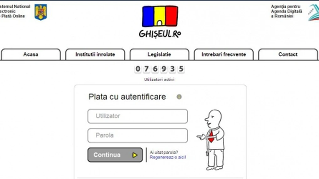 Noutate în Ghiseul.ro: Contribuabilii pot obţine online datele de acces, fără să mai facă drumuri la Taxe şi Impozite