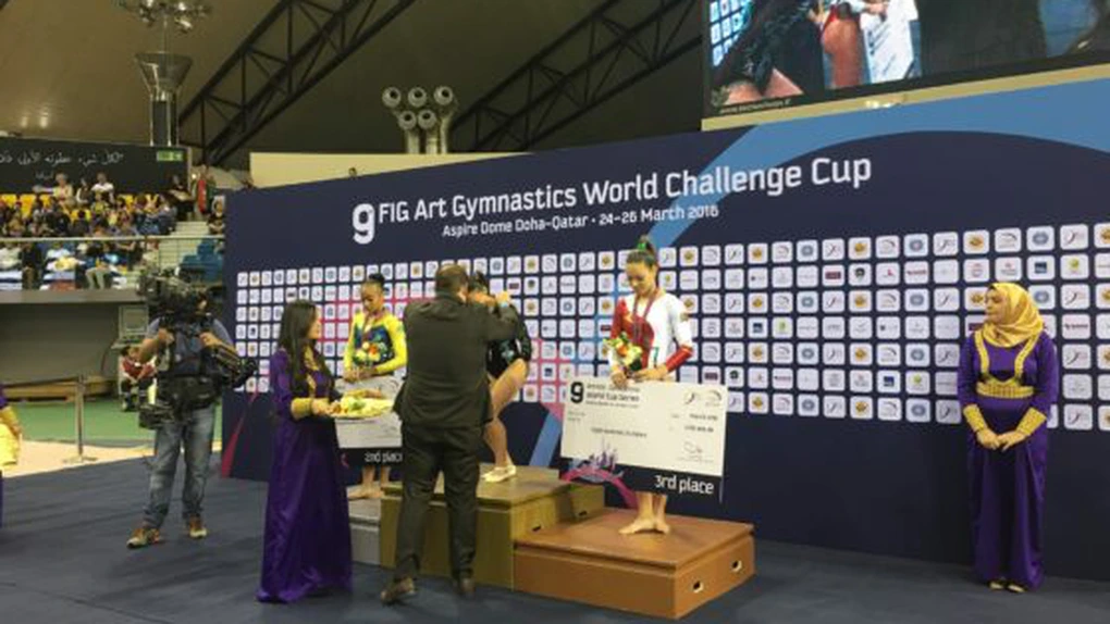 Aur şi argint pentru România la Cupa Mondială de gimnastică artistică de la Doha (Qatar)