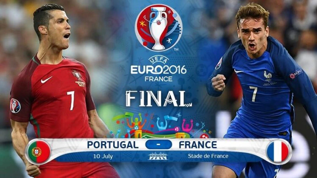 Finala Euro 2016: Portugalia luptă pentru primul său trofeu major, Franţa pentru al treilea său titlu continental