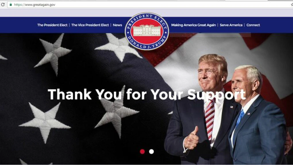 Sloganul campaniei lui Trump este acum numele unui website oficial guvernamental