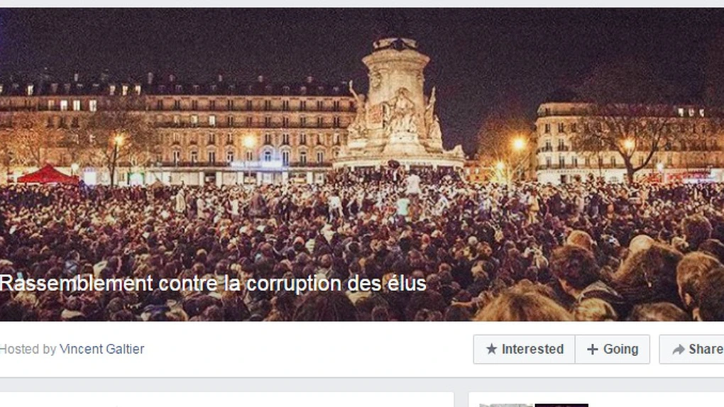 Manifestaţie anticorupţie inspirată de protestele din România, la Paris. Peste 6.000 de oameni şi-au anunţat participarea