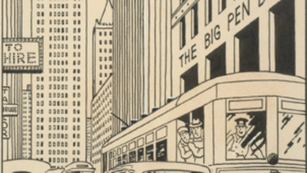 O ilustraţie rară din benzile desenate Tintin, vândută la licitaţie cu 753.000 de euro