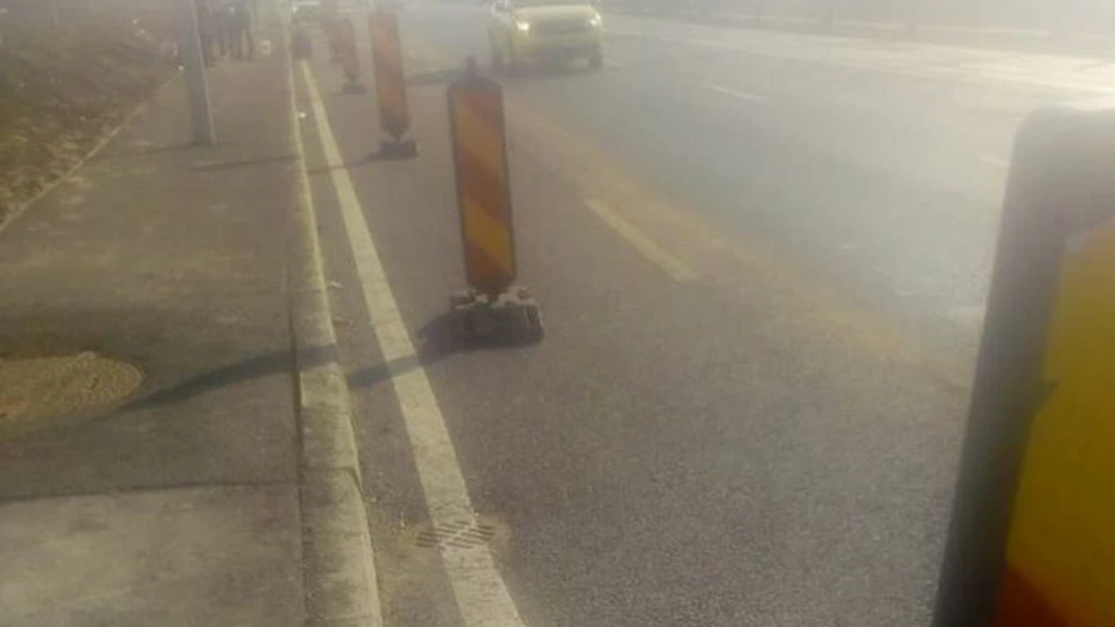 Autostrada Urbană: s-a lăsat asfaltul pe o bretea la intrarea în Bucureşti, la numai două luni de la inaugurare FOTO