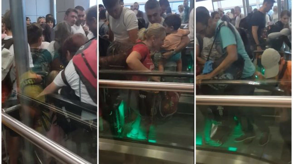 Momente de panică pe Aeroportul Otopeni: oamenii de pe o scară rulantă veneau unii peste alţii - Adevărul