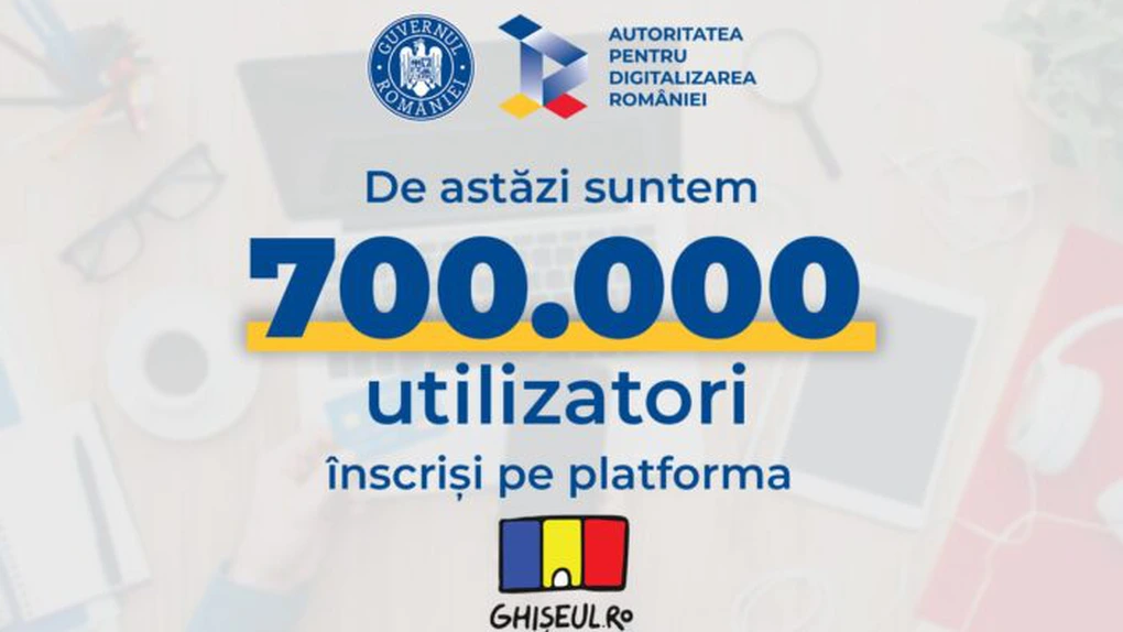 Autoritatea pentru Digitalizarea României: Peste 700.000 de utilizatori s-au înscris în platforma Ghişeul.ro