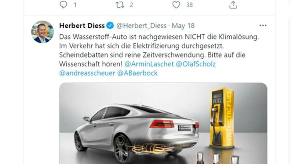 Șeful Volkswagen consideră că hidrogenul nu este o soluție pentru mobilitatea fără emisii. BMW, Hyundai, Renault sau Stellantis au o altă viziune