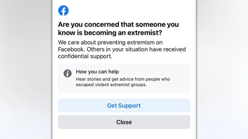 Facebook testează posibilitatea de a-şi alerta utilizatorii cu privire la conţinuturi extremiste