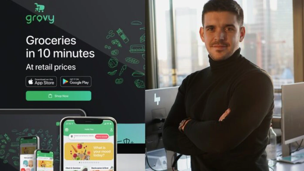 Startup-ul Grovy, care aduce cumpărăturile la ușă în 10 minute, se lansează în România