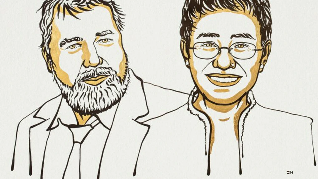 Premiul Nobel pentru Pace a fost câştigat de jurnaliştii Maria Ressa şi Dmitri Muratov