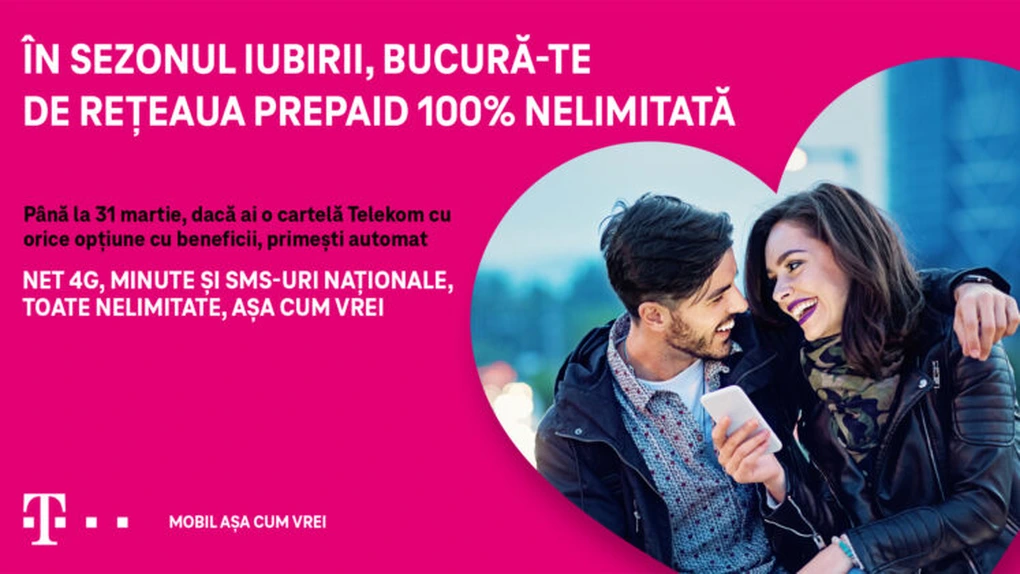 Telekom Romania Mobile devine rețeaua 100% nelimitată pentru utilizatorii de cartele prepaid