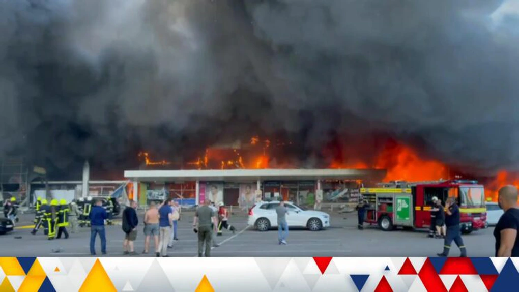 Bombardamente în Ucraina - Cel puţin 16 morţi după un atac cu rachete la un mall din Kremenciuk, opt civili ucişi la Lisiceansk şi cinci în Harkov