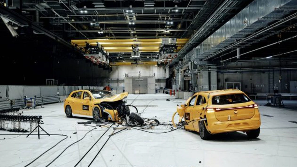 Mercedes-Benz: Test filmat cu impactul dintre două mașini electrice - VIDEO