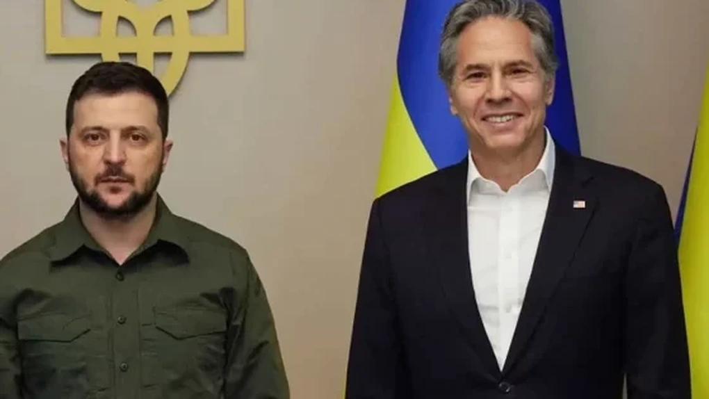 Blinken efectuează o vizită surpriză în Ucraina pentru a da asigurări despre ajutorul american