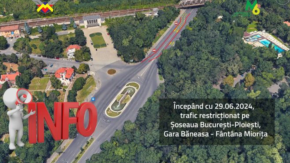 Metrorex anunță restricții de circulație în zona fântânii Miorița, pentru lucrări la M6