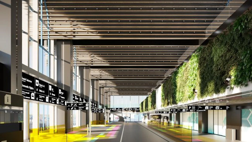 CNAB modernizează terminalele Plecări internaționale, Finger şi Sosiri de pe aeroportul Henri Coandă. Cum vor arăta la finalizare