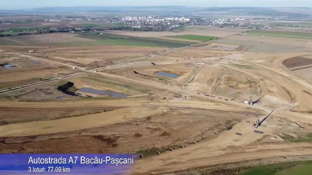 Autostrada Moldovei A7: Imagini noi cu primul nod turbion din România, de la intersecția cu Autostrada Unirii A8. Se va întinde pe 220 de hectare