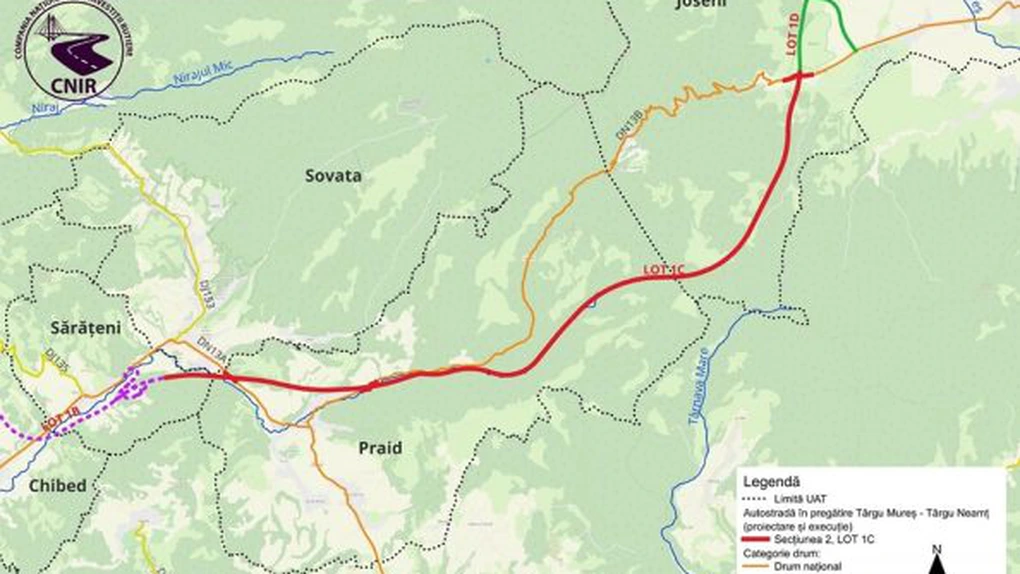 Autostrada Unirii A8: Ofertele pentru lotul Sărățeni - Joseni, așteptate până pe 16 decembrie