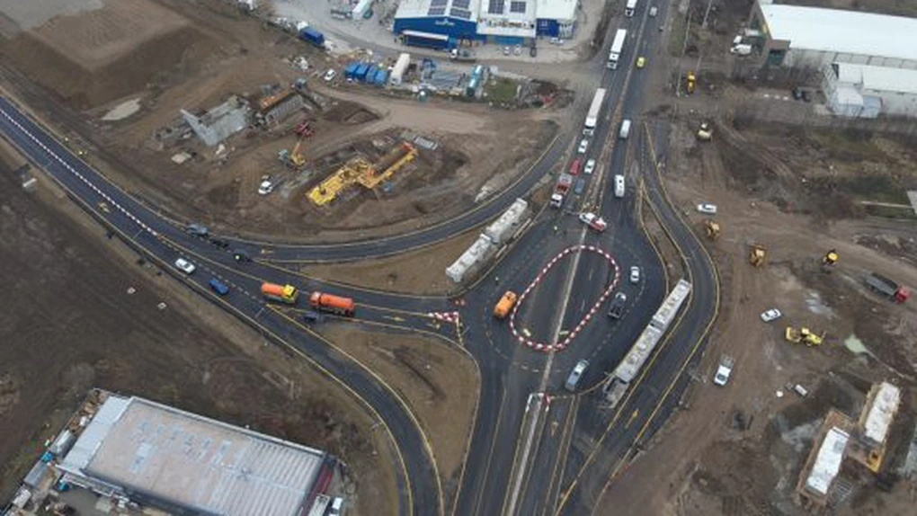 Autostrada Bucureștiului A0. Au fost montate primele grinzi la pasajul peste DN2 VIDEO