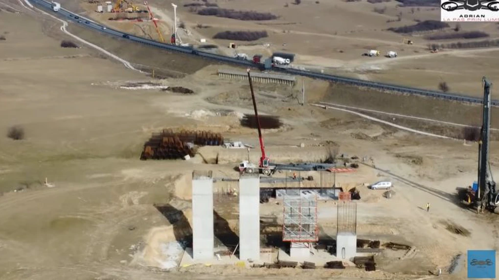 Autostrada Sibiu - Pitești. Cum avansează lucrările la viaductul Boița din secțiunea 2 - VIDEO