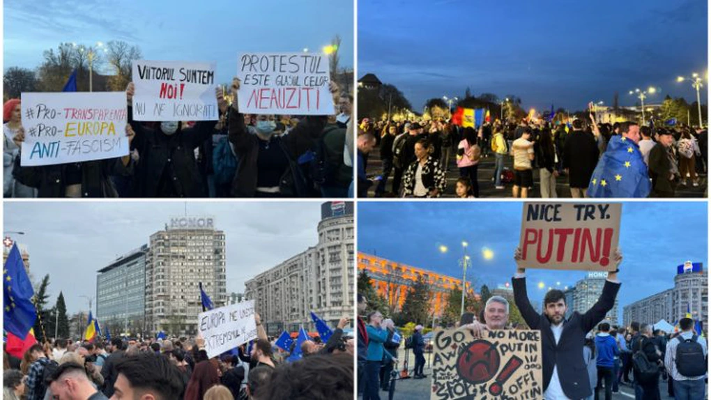 VIDEO. Peste 10.000 de oameni în Piața Victoriei, la EuRo Manifest: Vrem Europa! Oamenii lui Călin Georgescu sunt acolo