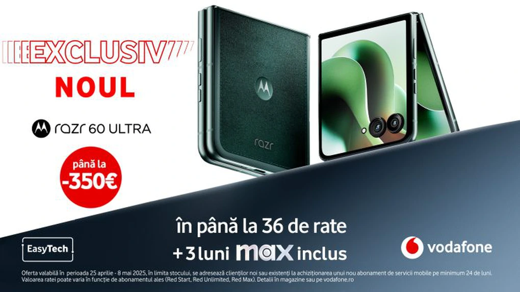 Telefoanele Motorola Razr 60 Ultra și Edge 60 Pro, lansate în România exclusiv cu oferta Vodafone EasyTech