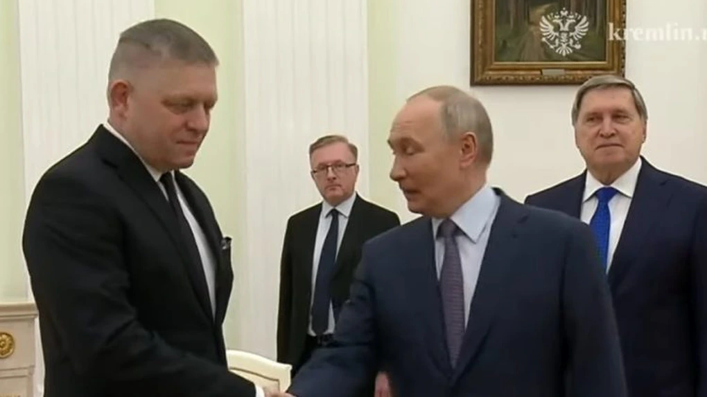 Robert Fico a ignorat criticile europene și s-a întânit cu Putin. Prim-ministrul slovac a dat asigurări că se va opune prin veto planului UE de a renunța la importurile de petrol rusesc
