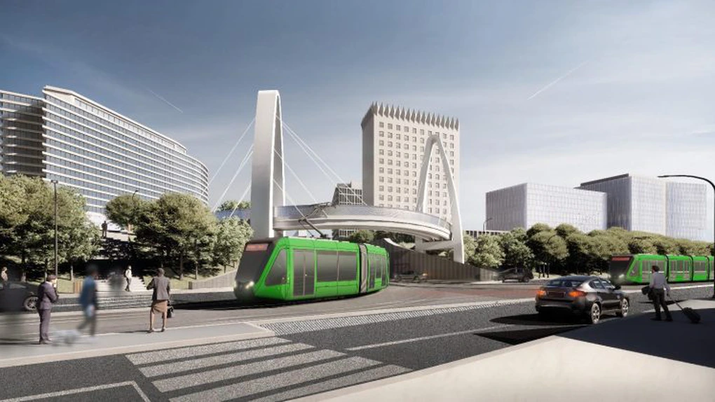 FOTO Proiect de jumătate de miliard de lei pentru deblocarea traficului în Nordul Capitalei: Pasarelă hobanată, metrou, tramvai, bicicletă completate armonios – primar