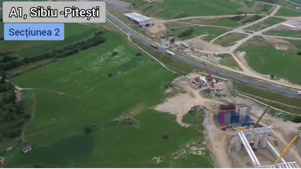 VIDEO Autostrada A1 Sibiu - Pitești: Antreprenorii turci lucrează acum la mai multe viaducte de pe traseu