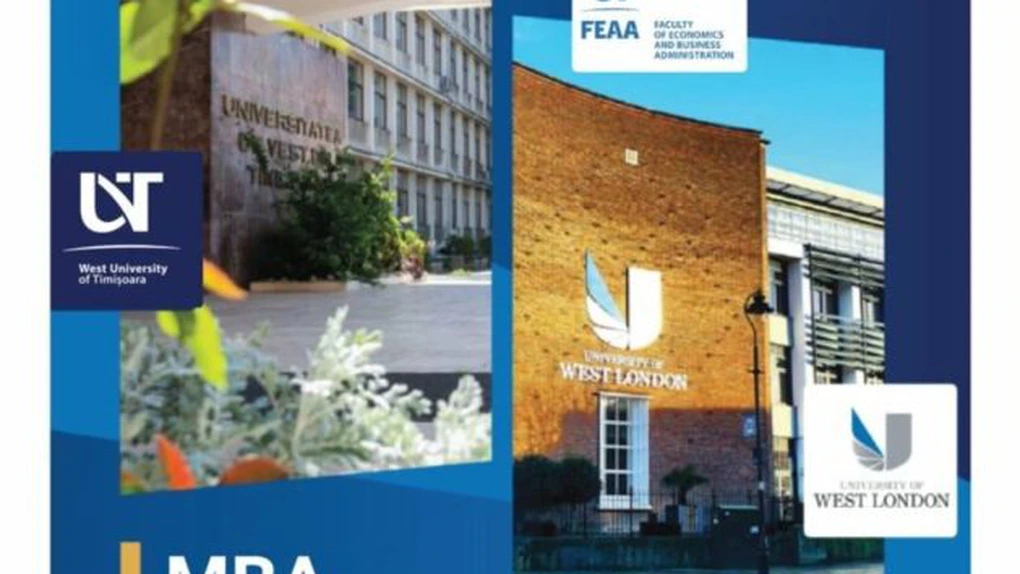La Universitatea de Vest din Timișoara încep înscrierile pentru unicul program din vestul țării de tip MBA (Masterat în Administrarea Afacerilor), realizat în parteneriat cu University of West London