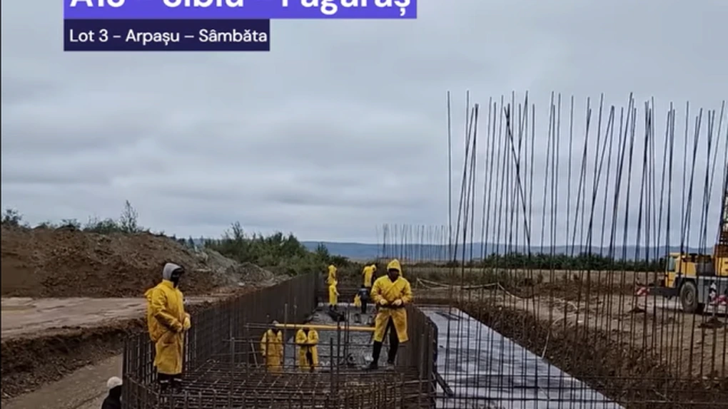 VIDEO Autostrada A13 Sibiu - Făgăraș: Lucrările la cel mai avansat lot au ajuns la 23%