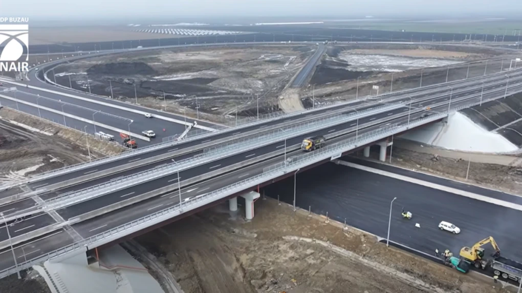 VIDEO Autostrada A7 Ploiești - Buzău: Azi a fost dat în trafic pasajul de pe DN2 de la Spătaru