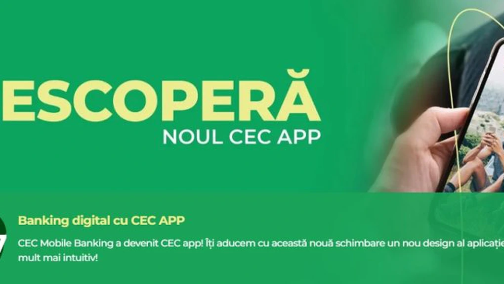 CEC Bank lansează fluxurile online de înrolare a non-clienților și de activare a serviciului de Mobile Banking, direct din aplicația CEC app