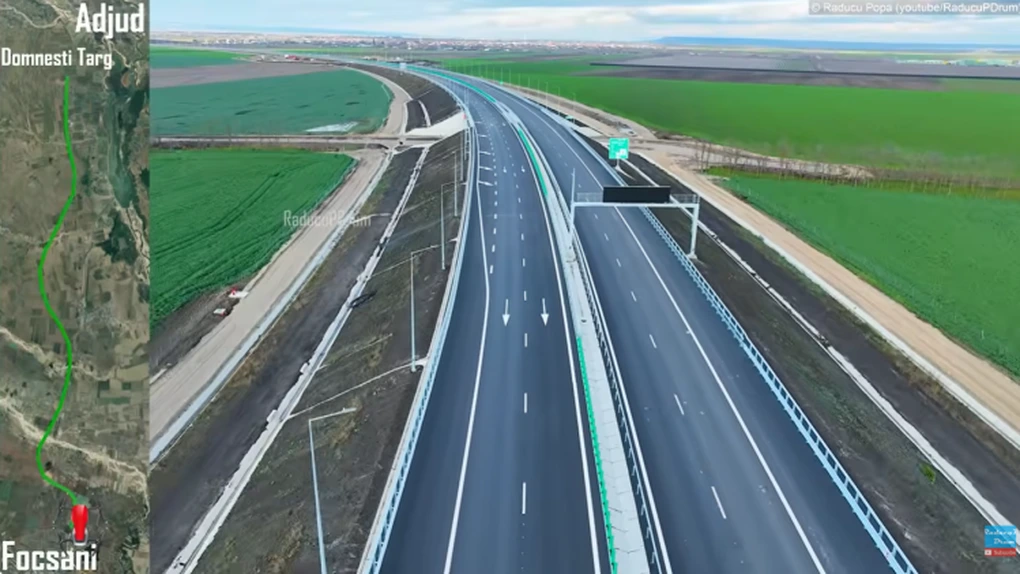 VIDEO Autostrada A7 Focșani - Adjud, pe ultima sută de metri. Cum arată înainte de deschiderea circulației