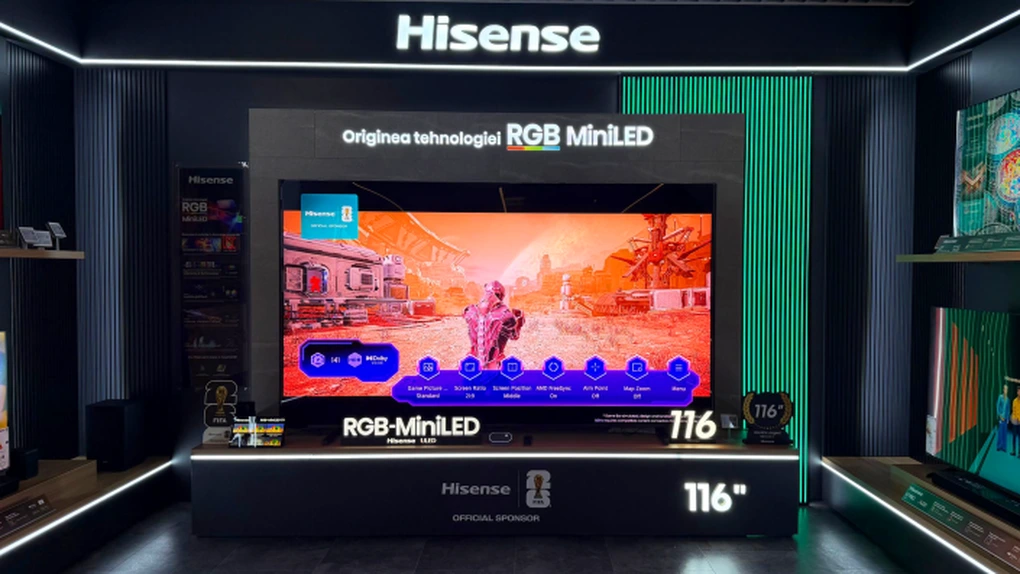 Hisense lansează în România cel mai mare televizor MiniLED din lume. Unde este expus