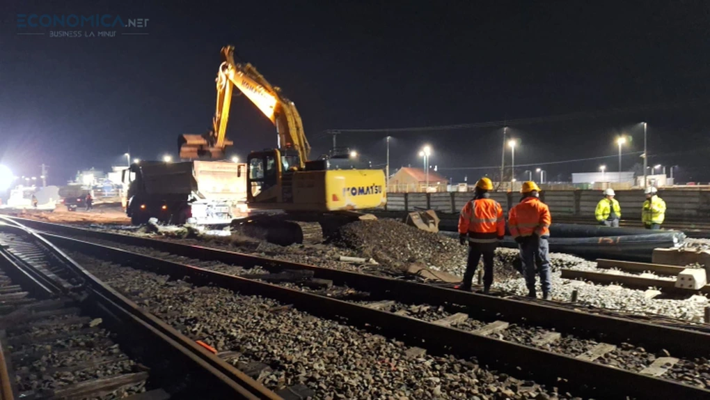 Calea ferată Cluj - Oradea - Frontieră Ungaria: Lotul unde constructorul anunță că se lucrează non-stop FOTO
