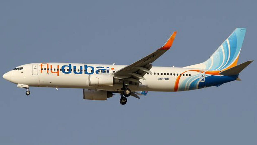 Un avion FlyDubai care a decolat azi din București cu destinația Dubai a aterizat la Buraidah, în Arabia Saudită