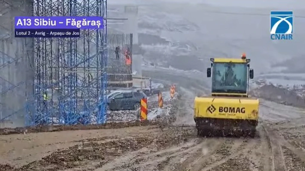 VIDEO Autostrada A13 Sibiu - Făgăraș: Turcii de la Makyol lucrează cu 400 muncitori pe tronsonul 2, ajuns la un stadiu de 21%