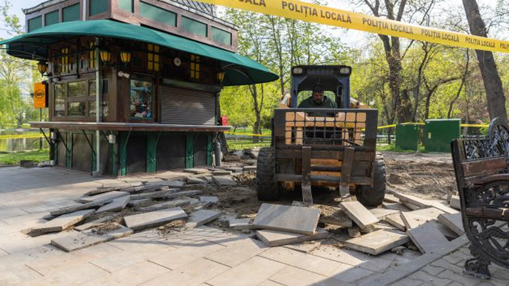 Primăria Capitalei a început desființarea construcțiilor ilegale din Parcul Cișmigiu