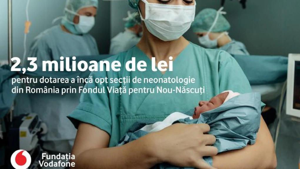Fundația Vodafone investește 2,3 milioane de lei în dotarea a opt secții de neonatologie din România