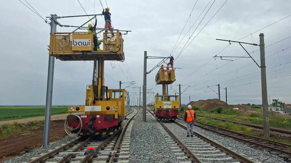 FOTO Calea ferată Caransebeș - Timișoara - Arad: Bawi anunță finalizarea lucrărilor de electrificare pe trei din patru loturi