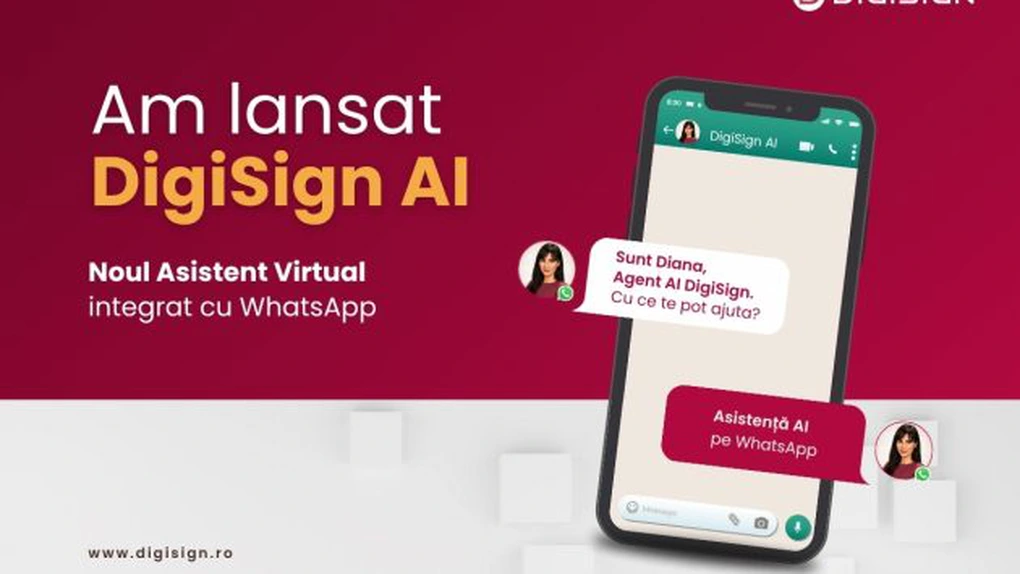 DigiSign lansează DigiSign AI, noul agent inteligent integrat cu WhatsApp, pentru răspunsuri instant despre Semnătura Electronică